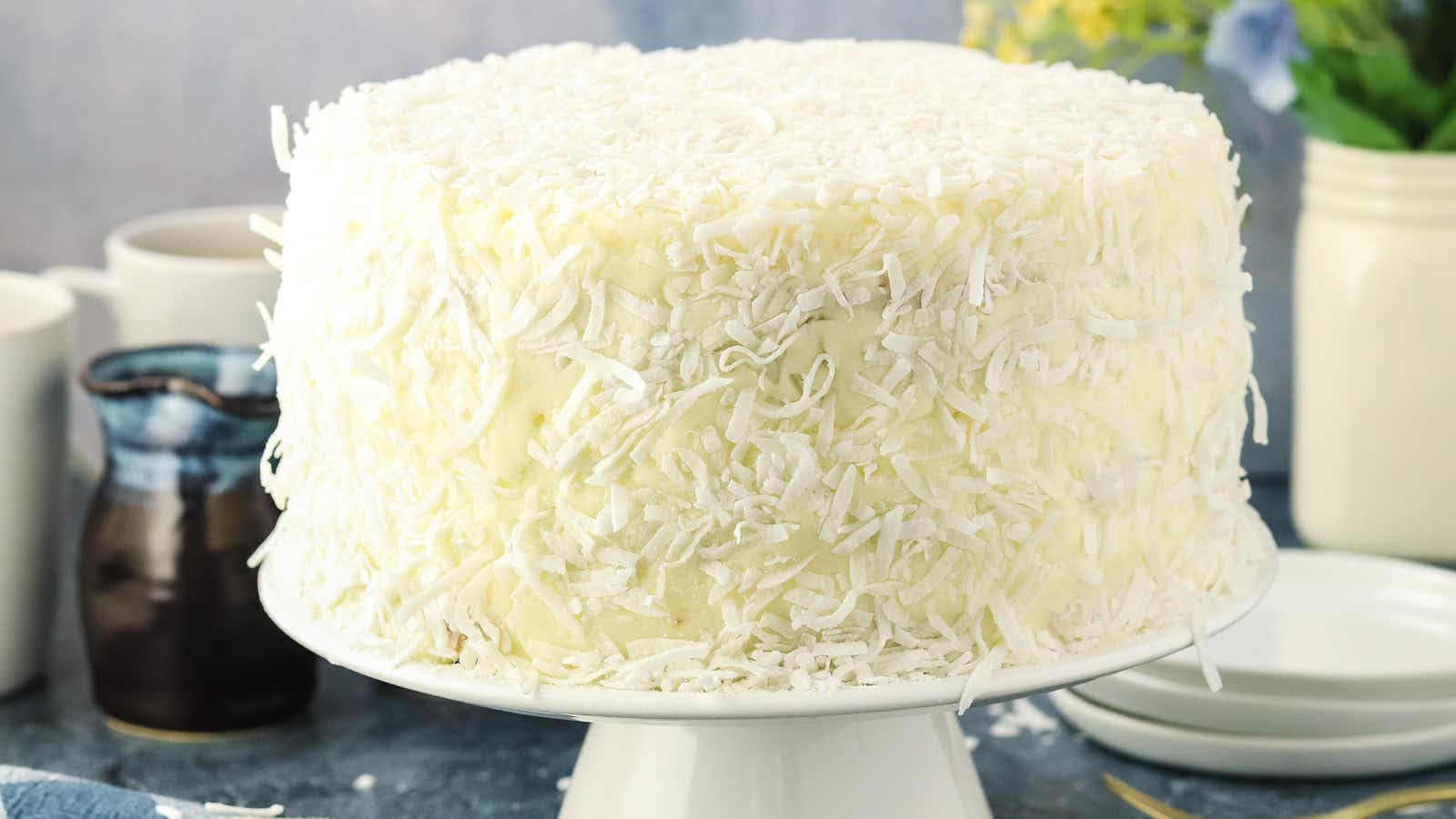 Coconut Cake recipe by Cheerful Cook.