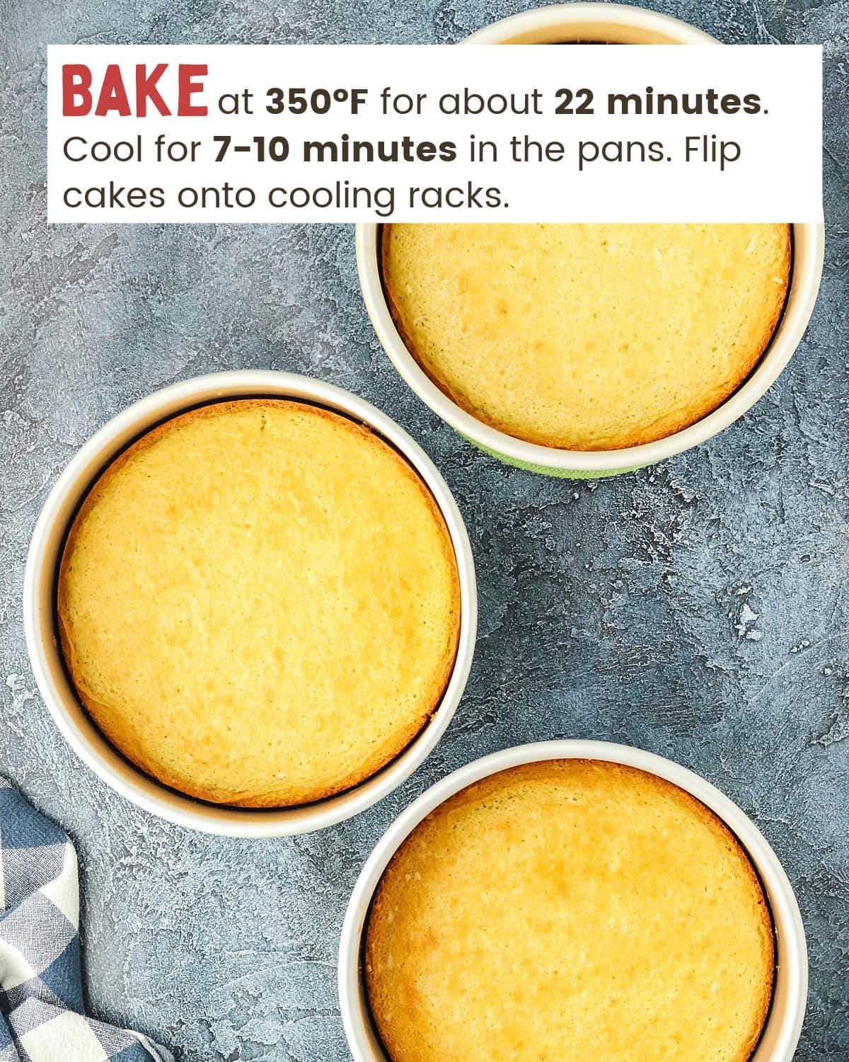 Cake in 3 cake pans.