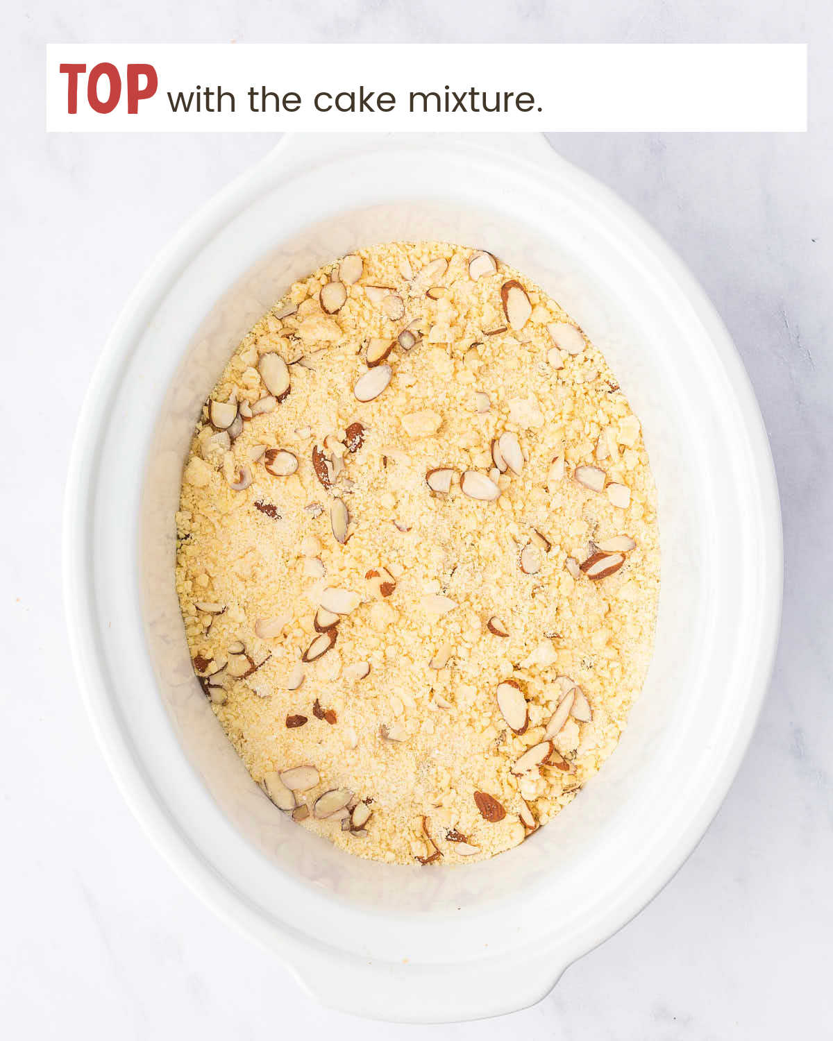 Cake mixture in a Crock Pot.