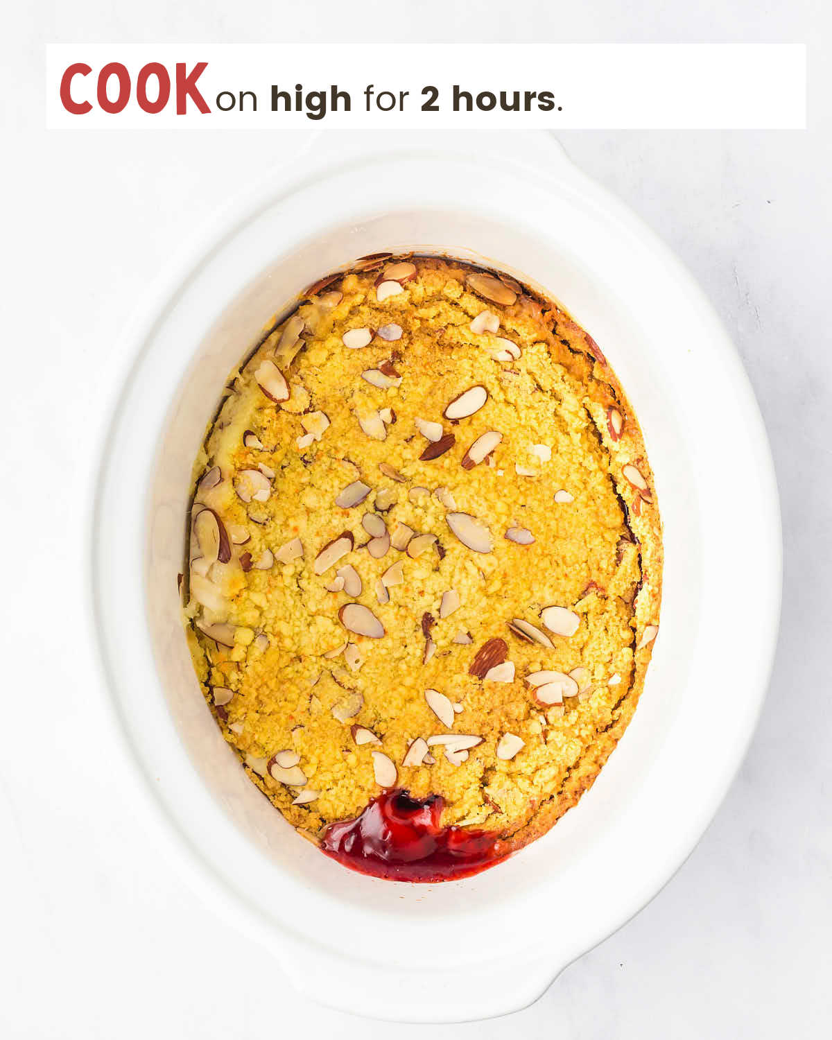 Cherry Dump Cake in a Crock Pot.