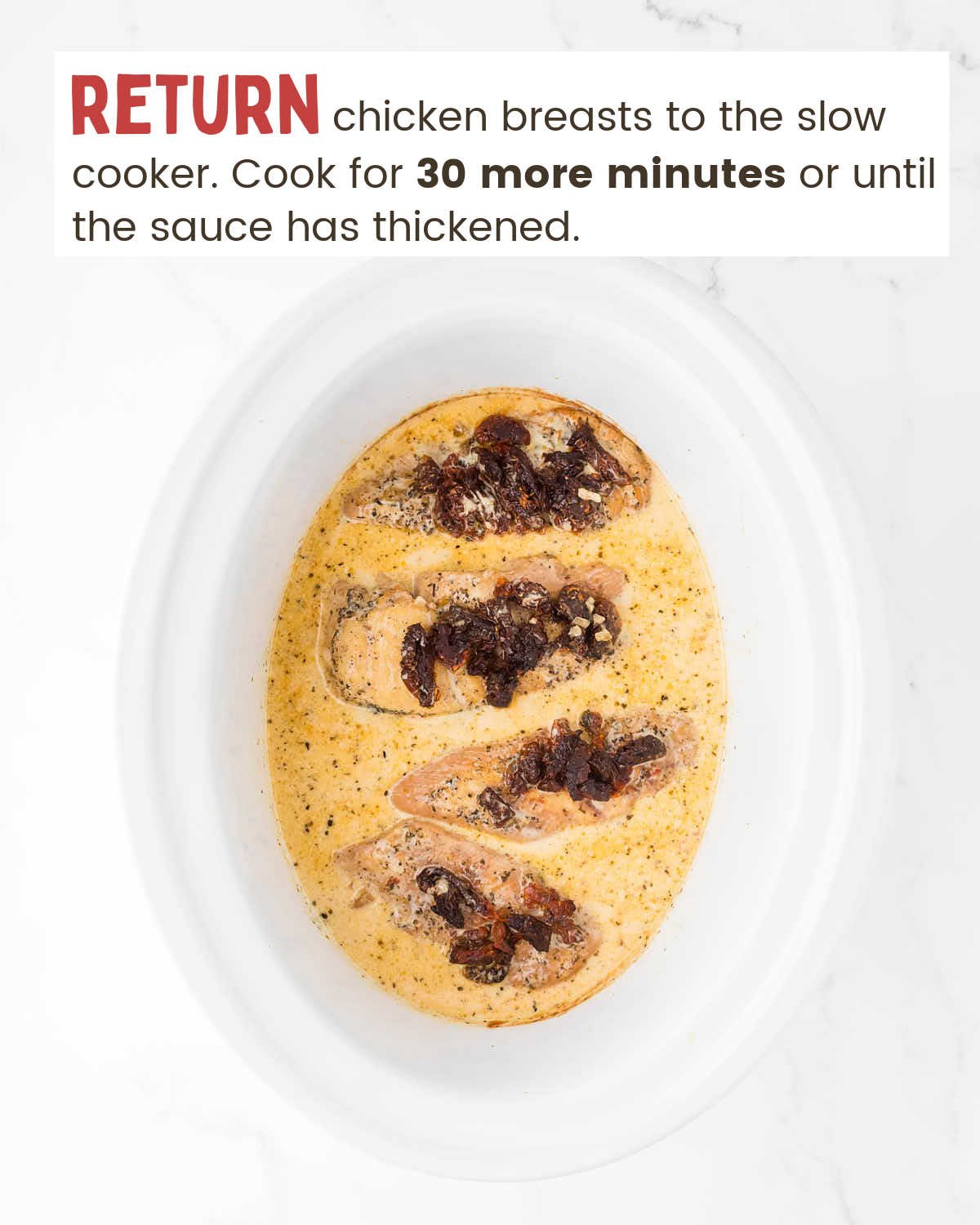 Marry me chicken in a slow cooker.