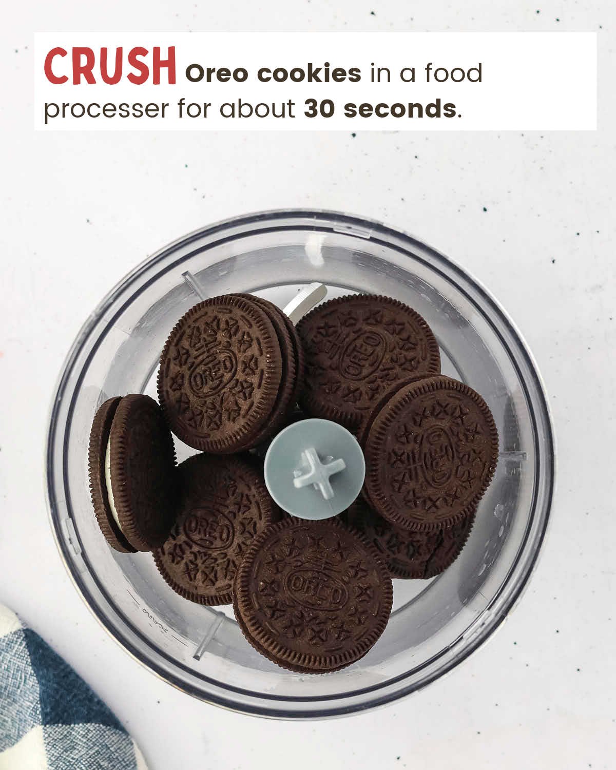 Oreos in a food processer. 