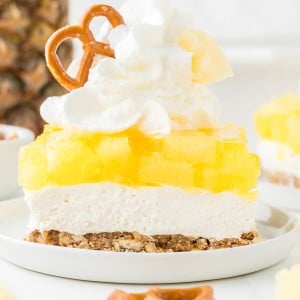 Pineapple Pretzel Salad recipe by Cheerful Cook.
