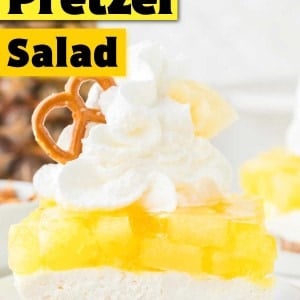 Pineapple Pretzel Salad recipe by Cheerful Cook.
