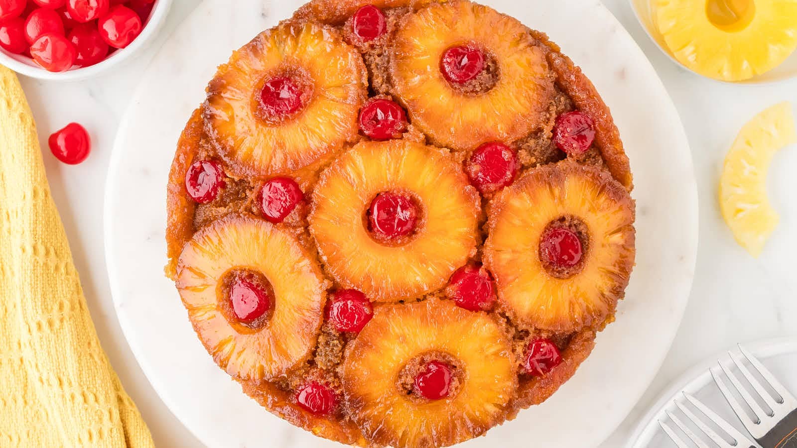 Pineapple Upside Down Cake recipe by Cheerful Cook.