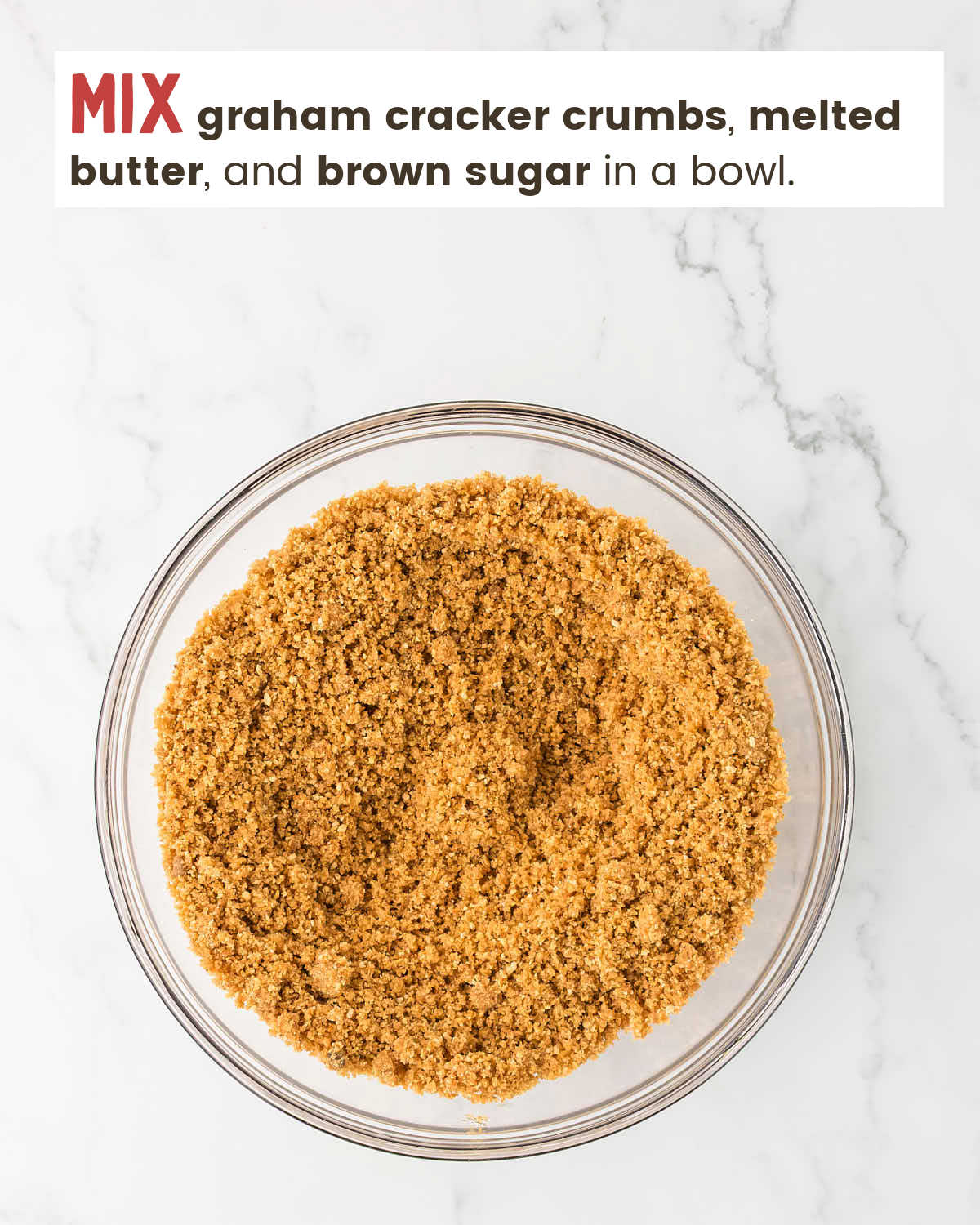 Graham cracker crumb mixture in a bowl.