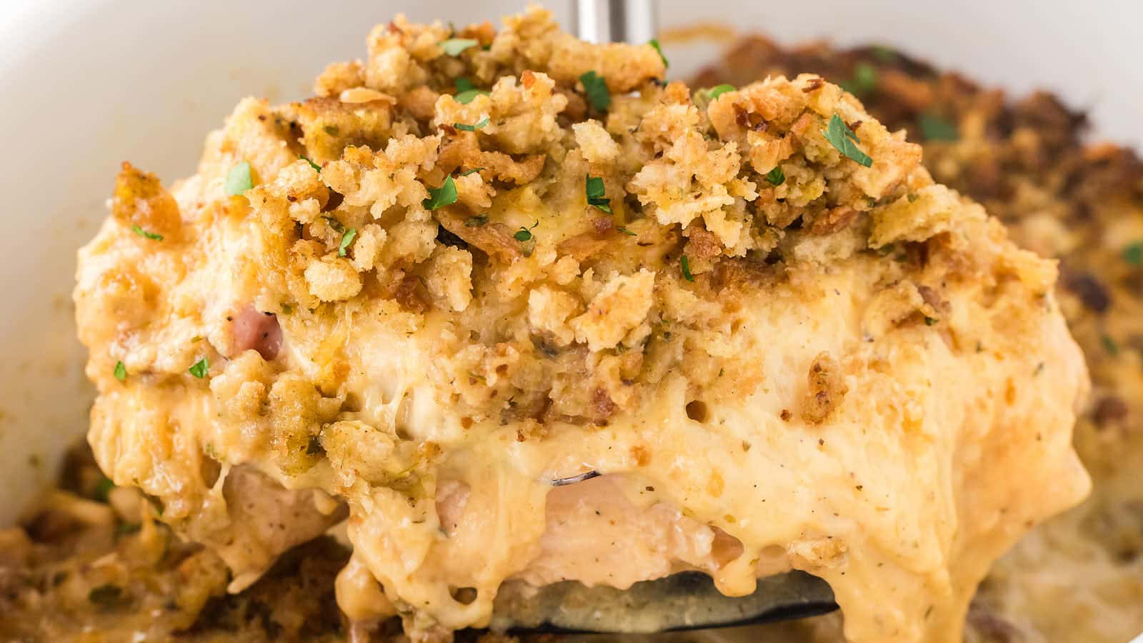 Crock Pot Chicken Cordon Bleu recipe by Cheerful Cook.