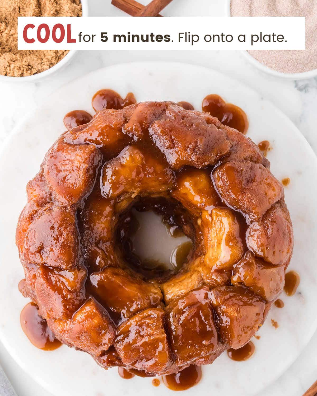 Monkey bread on a plate.