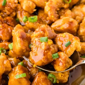 Closeup of Orange Chicken.
