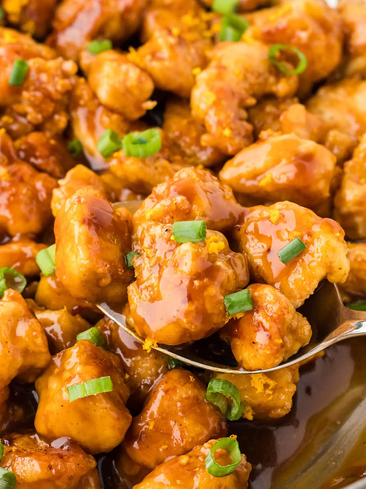 Closeup of Orange Chicken.
