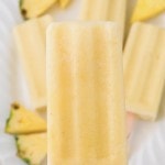 Closeup of a Pineapple Popsicles.