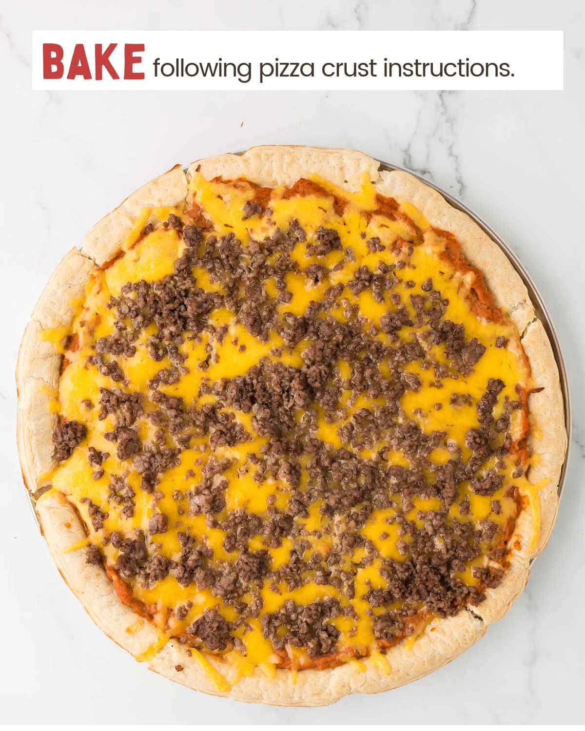 Baked Taco Pizza.