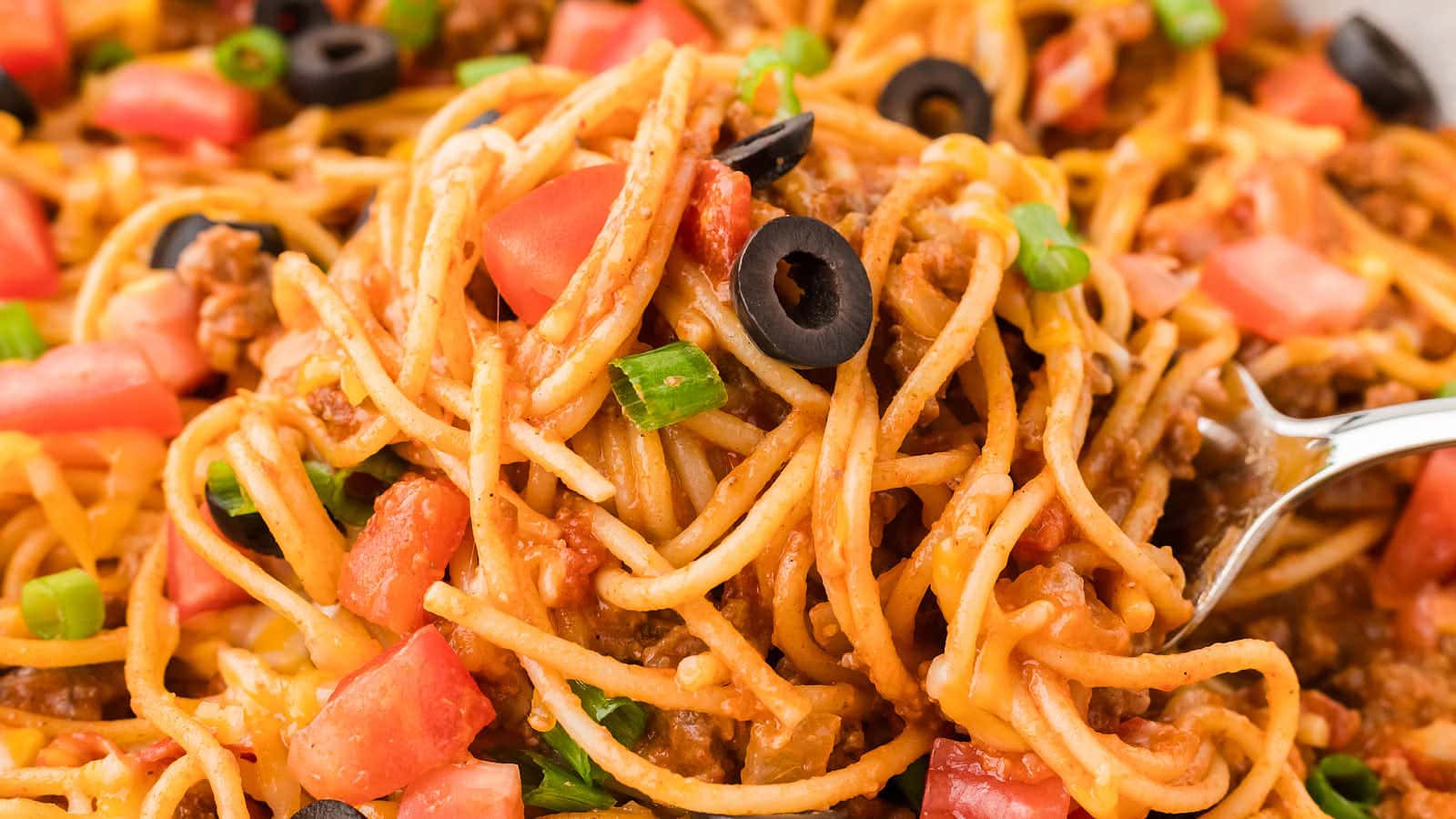Taco Spaghetti recipe by Cheerful Cook.