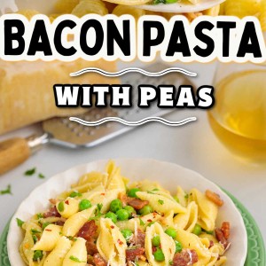 Bacon Pasta with Peas recipe by Cheerful Cook.