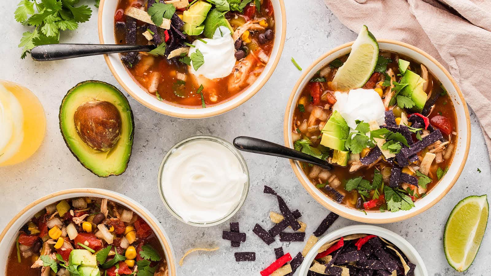 Crockpot Chicken Tortilla Soup recipe by Cheerful Cook.
