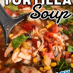 Crockpot Chicken Tortilla Soup recipe by Cheerful Cook.