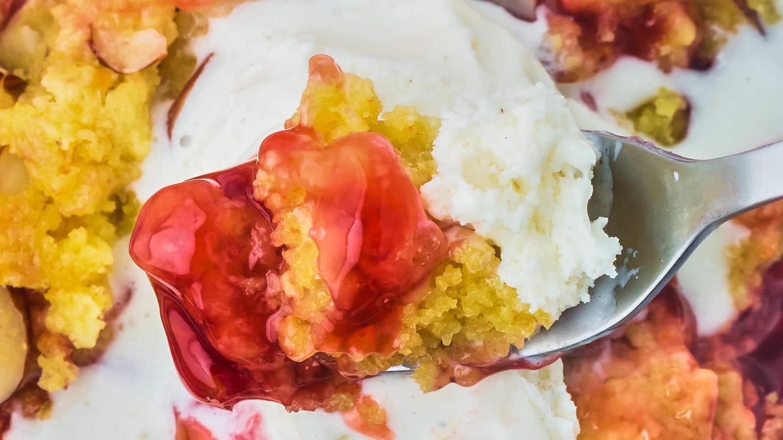 Crock Pot Cherry Dump Cake recipe by Cheerful Cook.