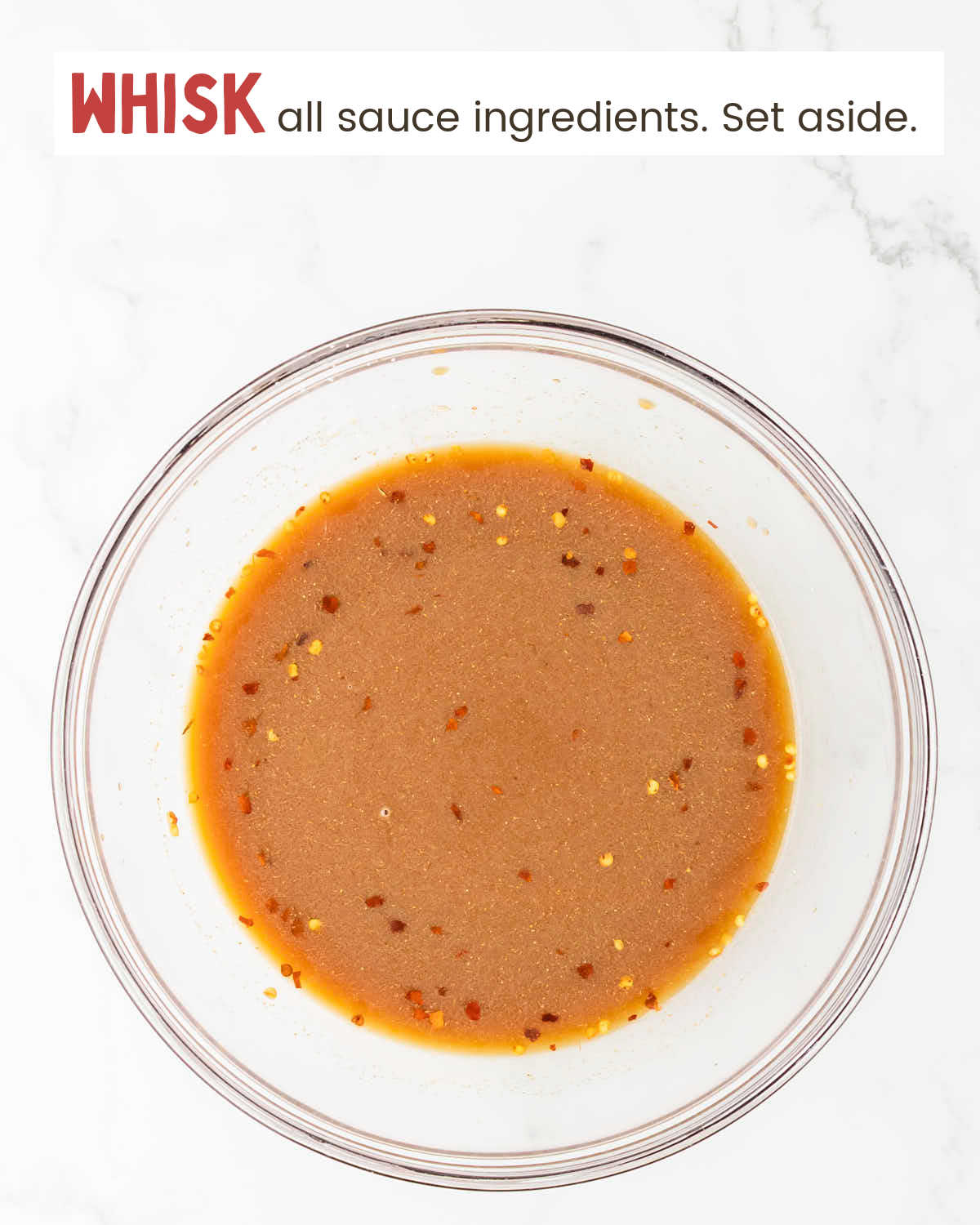 Orange chicken sauce in a bowl. 