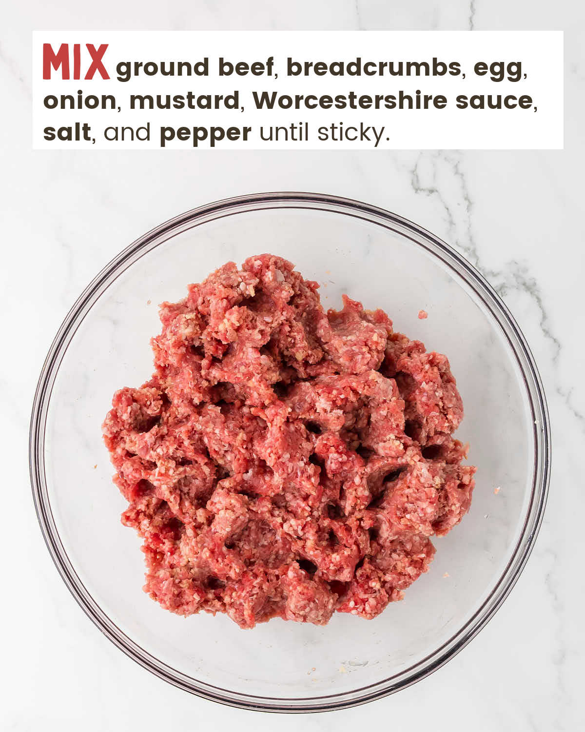 Ground beef mixture in a bowl. 