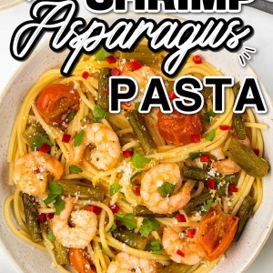 Shrimp Asparagus Pasta recipe by Cheerful Cook.