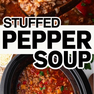 Stuffed Pepper Soup recipe by Cheerful Cook.