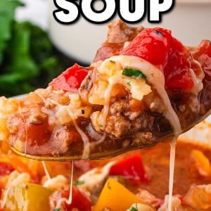 Stuffed Pepper Soup recipe by Cheerful Cook.