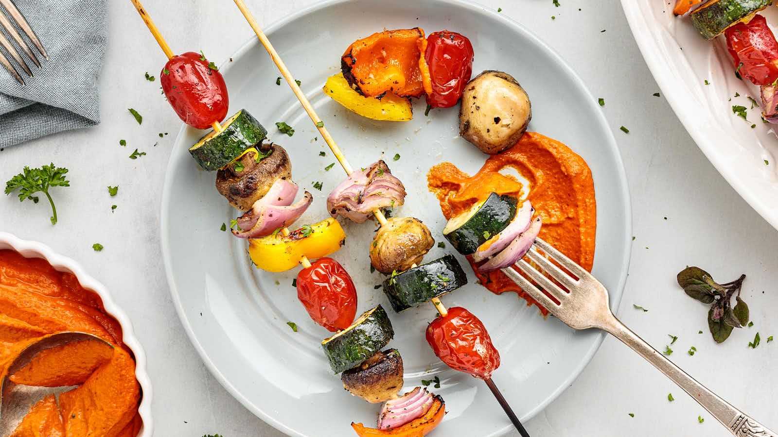 Grilled Veggie Kabobs recipe by Cheerful Cook.