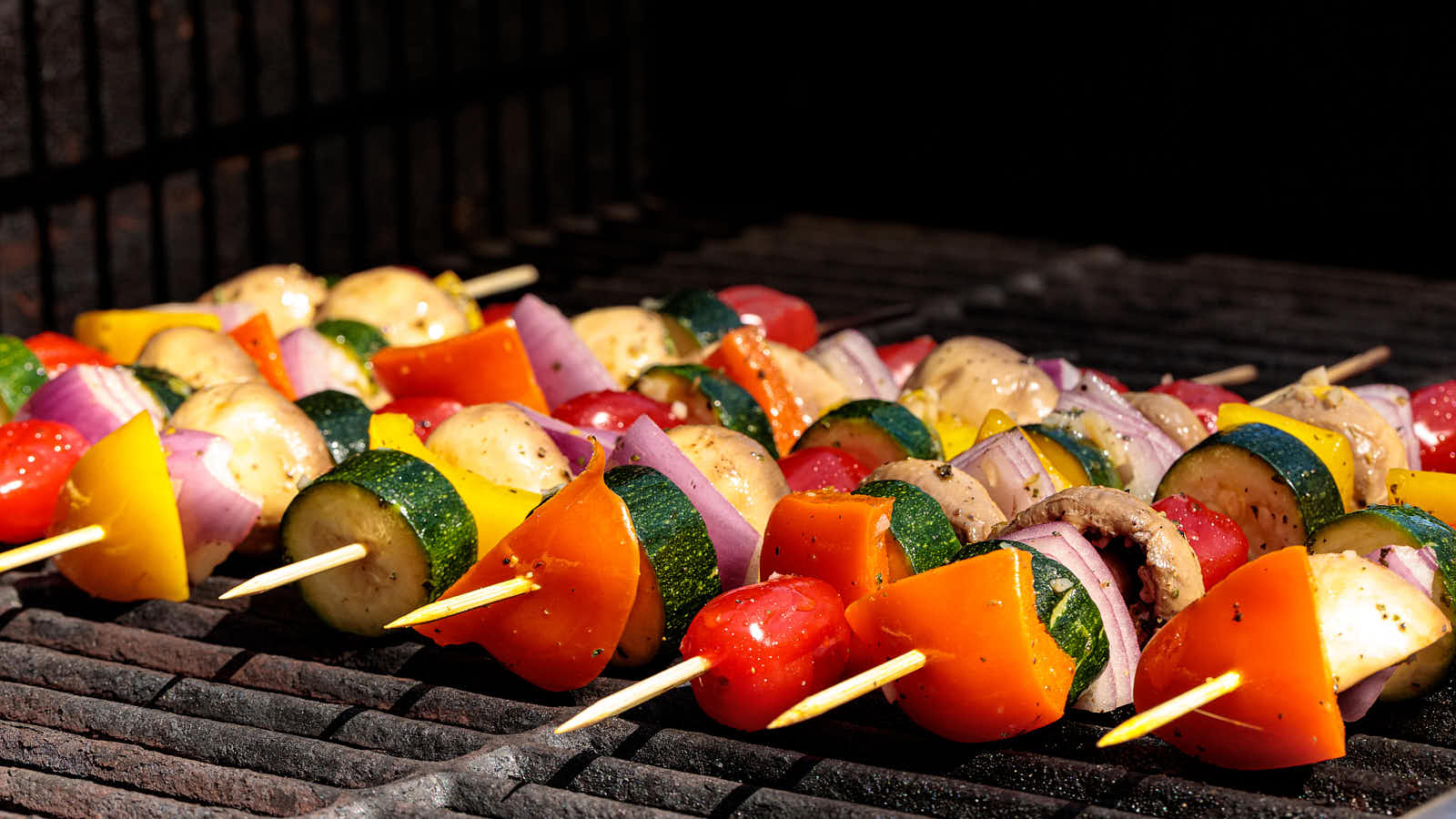 Grilled Veggie Kabobs recipe by Cheerful Cook.