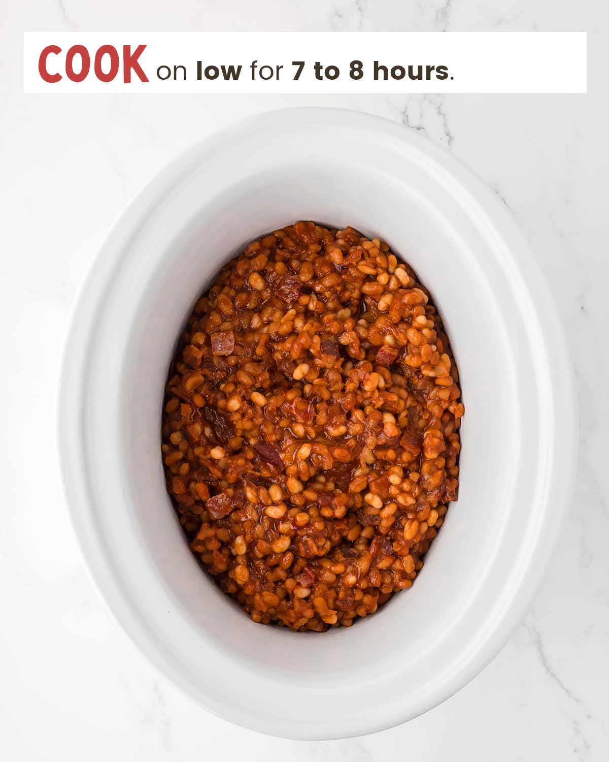 BBQ Beans in a crockpot.