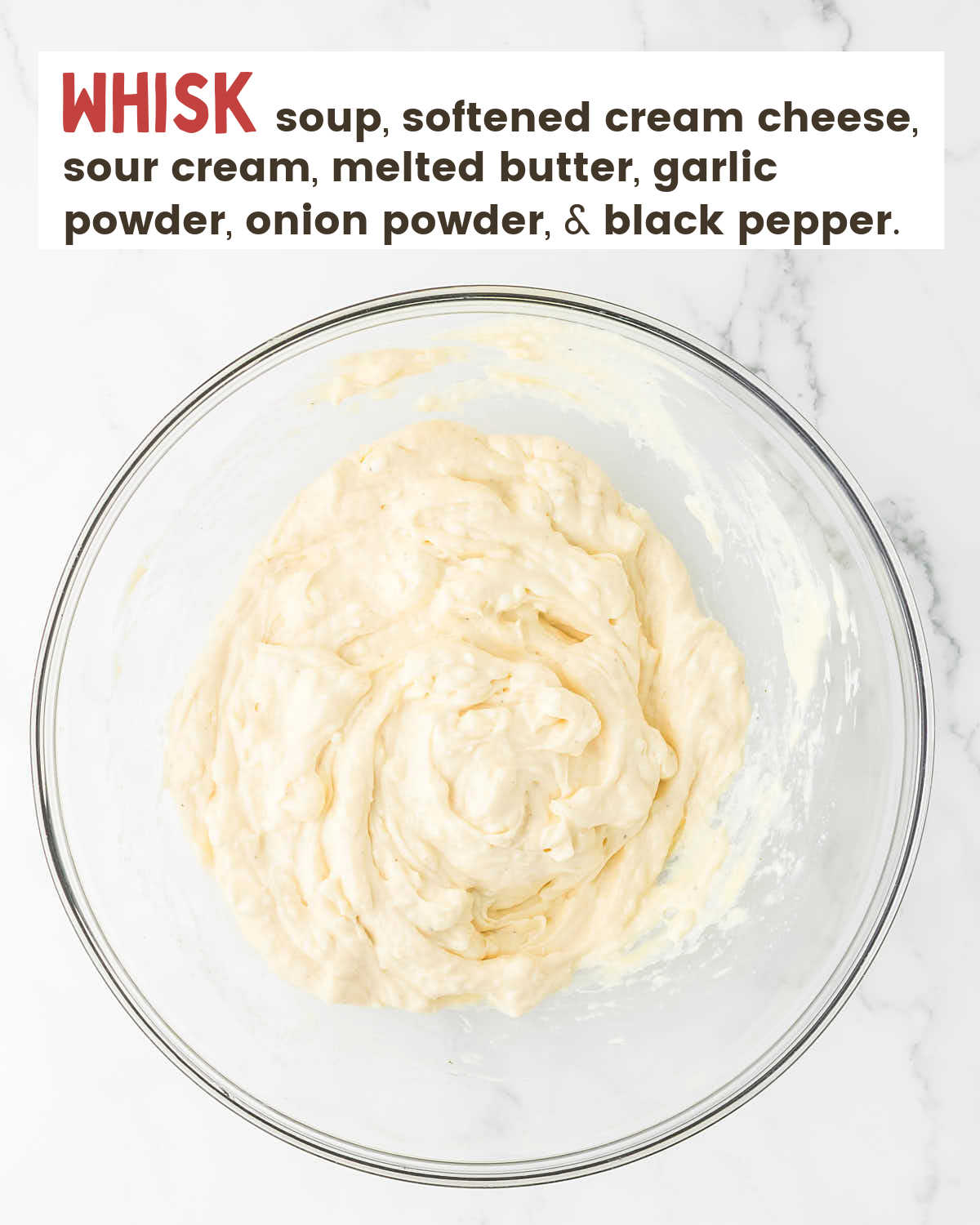 Cream cheese mixture in a bowl. 