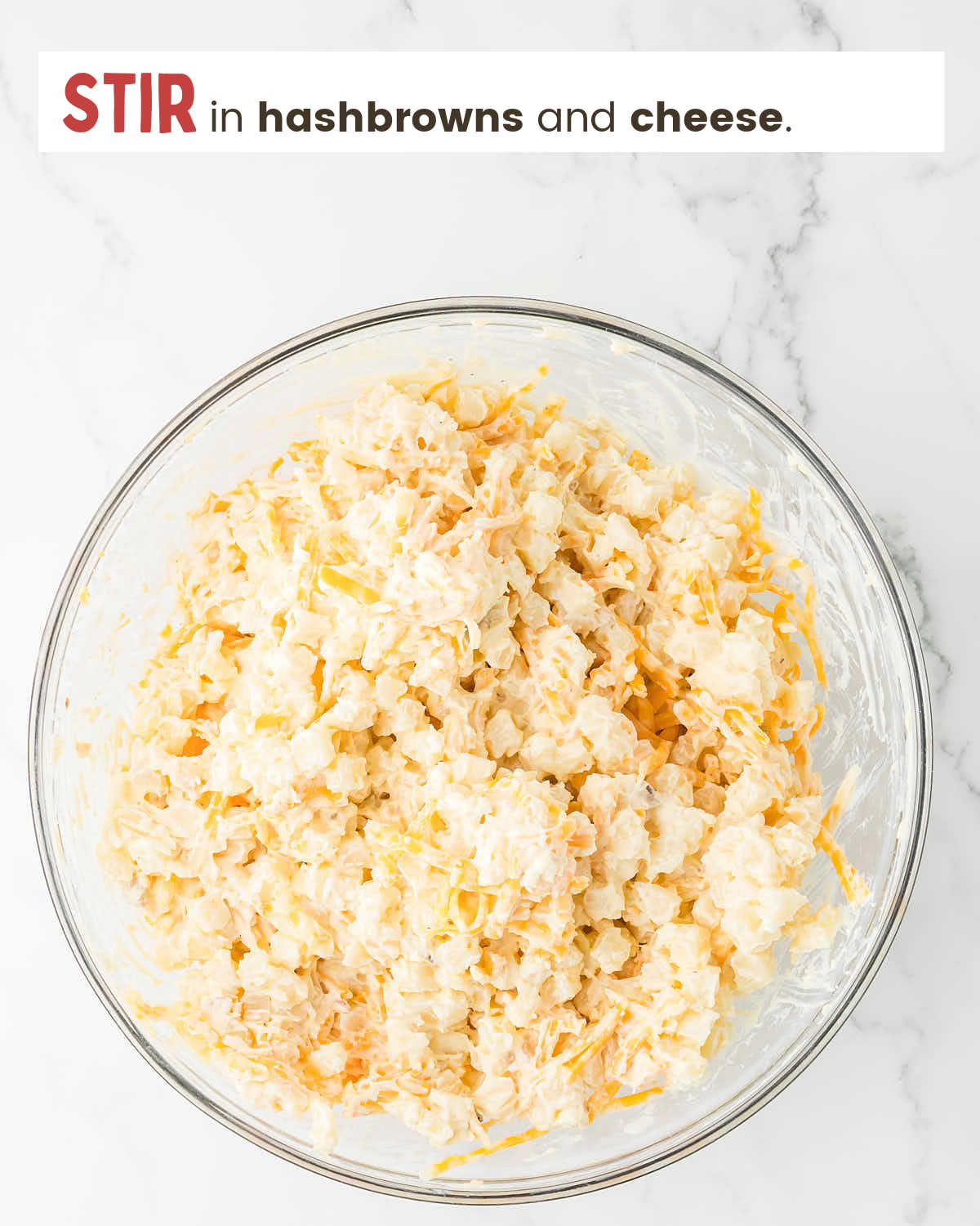 Add hash browns and cheese.