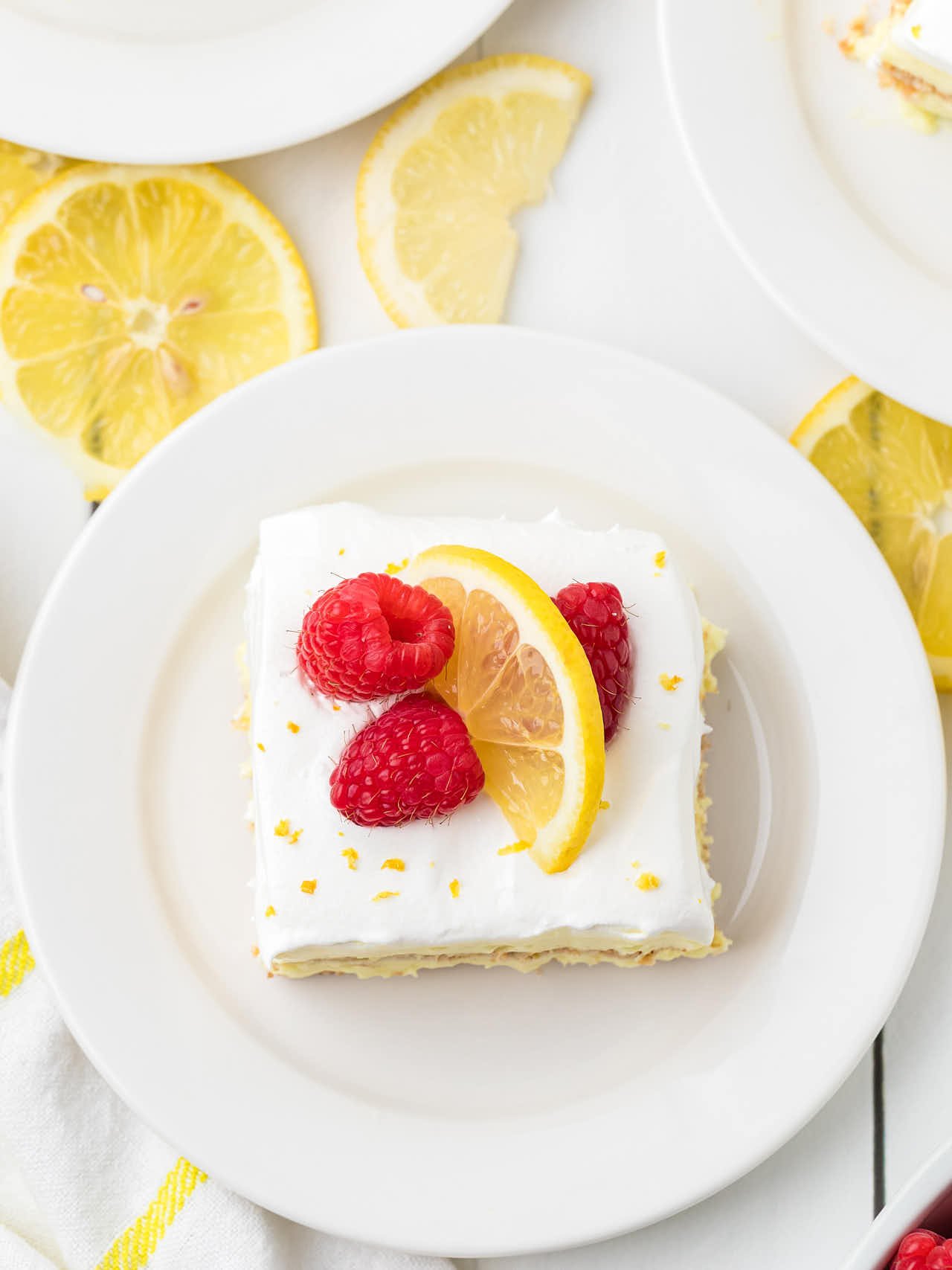 Top down view of a Lemon Icebox Cake.