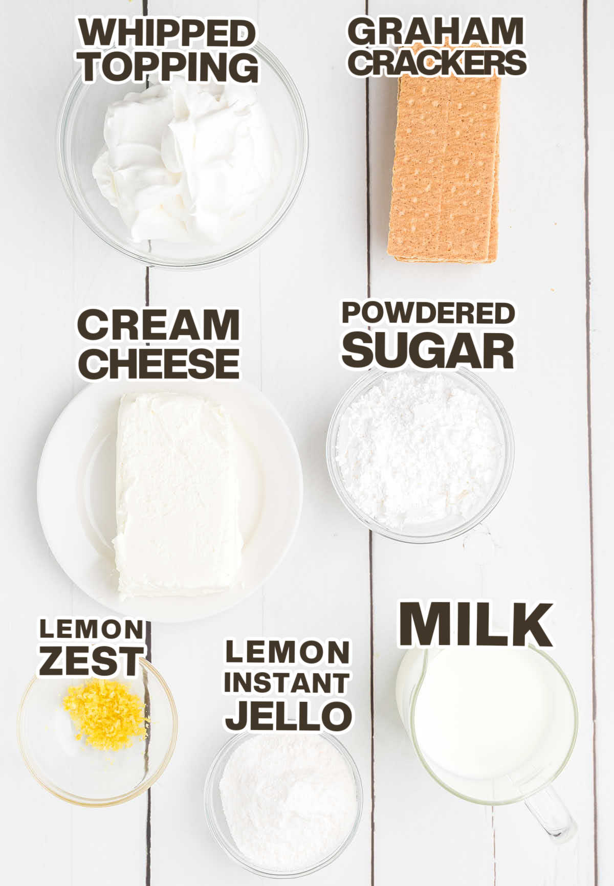 Ingredients needed to make Lemon Icebox Cake.