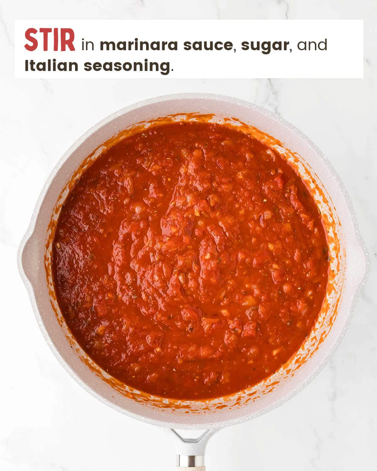 Marina sauce in a skillet.