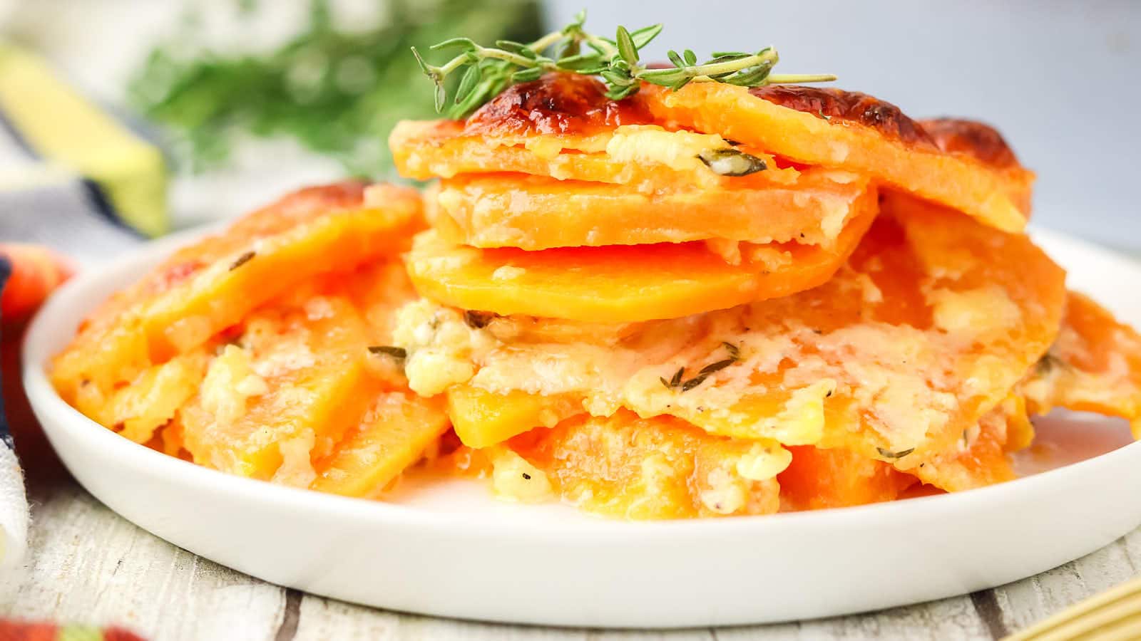 Sweet Potato Gratin recipe by Cheerful Cook.