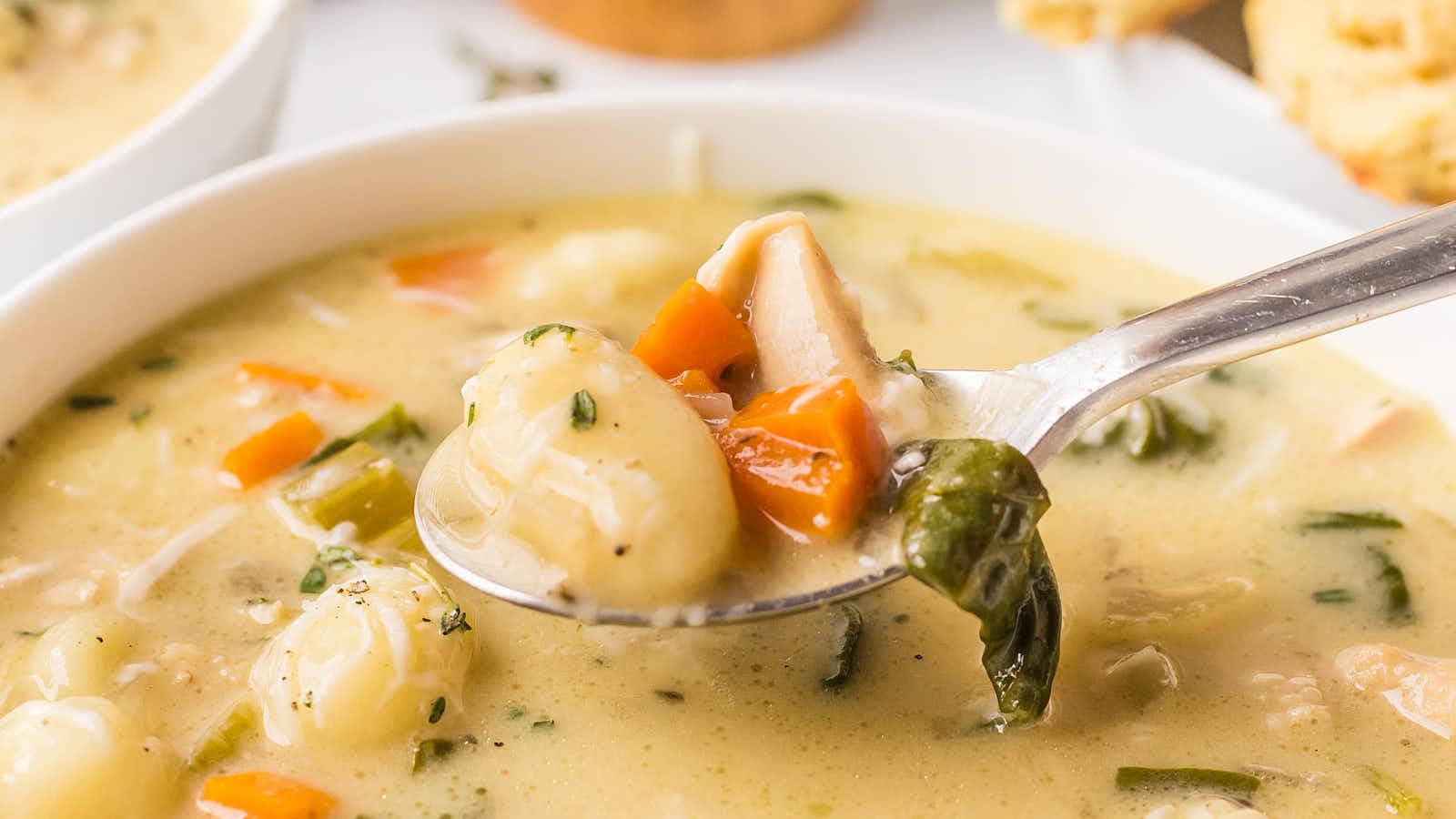 Chicken Gnocchi Soup recipe by Cheerful Cook.