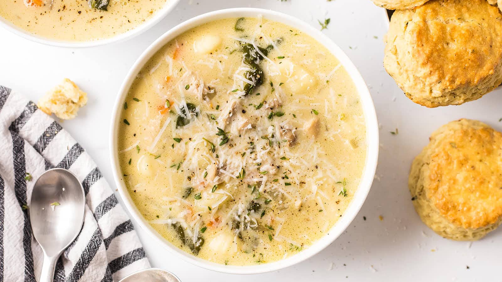 Chicken Gnocchi Soup recipe by Cheerful Cook.