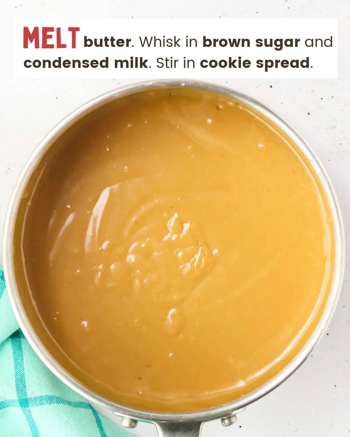 Caramel sauce in a saucepan.