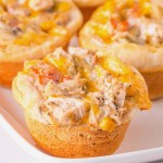 Closeup of a Mini Chicken Pot Pie.