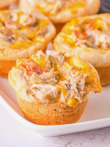 Closeup of a Mini Chicken Pot Pie.