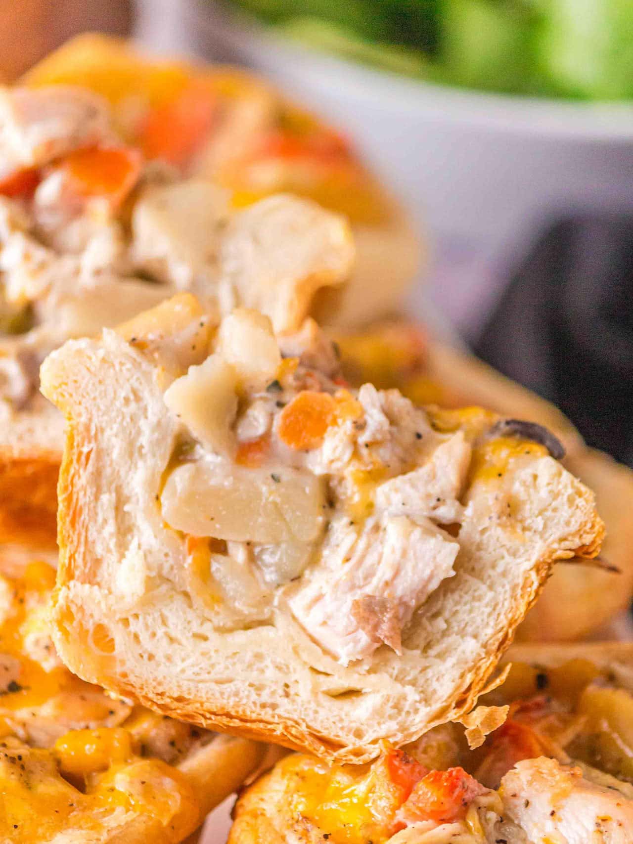 Mini Chicken Pot Pie cut in half.