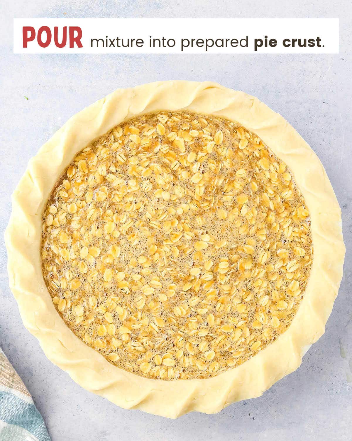 Unbaked oatmeal pie.
