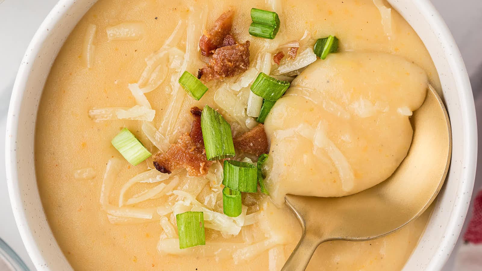 Crockpot Potato Leek Soup recipe by Cheerful Cook.