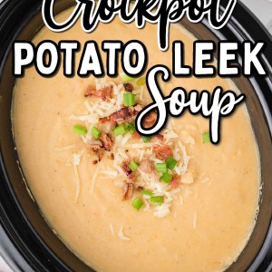 Crockpot Potato Leek Soup recipe by Cheerful Cook.
