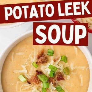 Crockpot Potato Leek Soup recipe by Cheerful Cook.