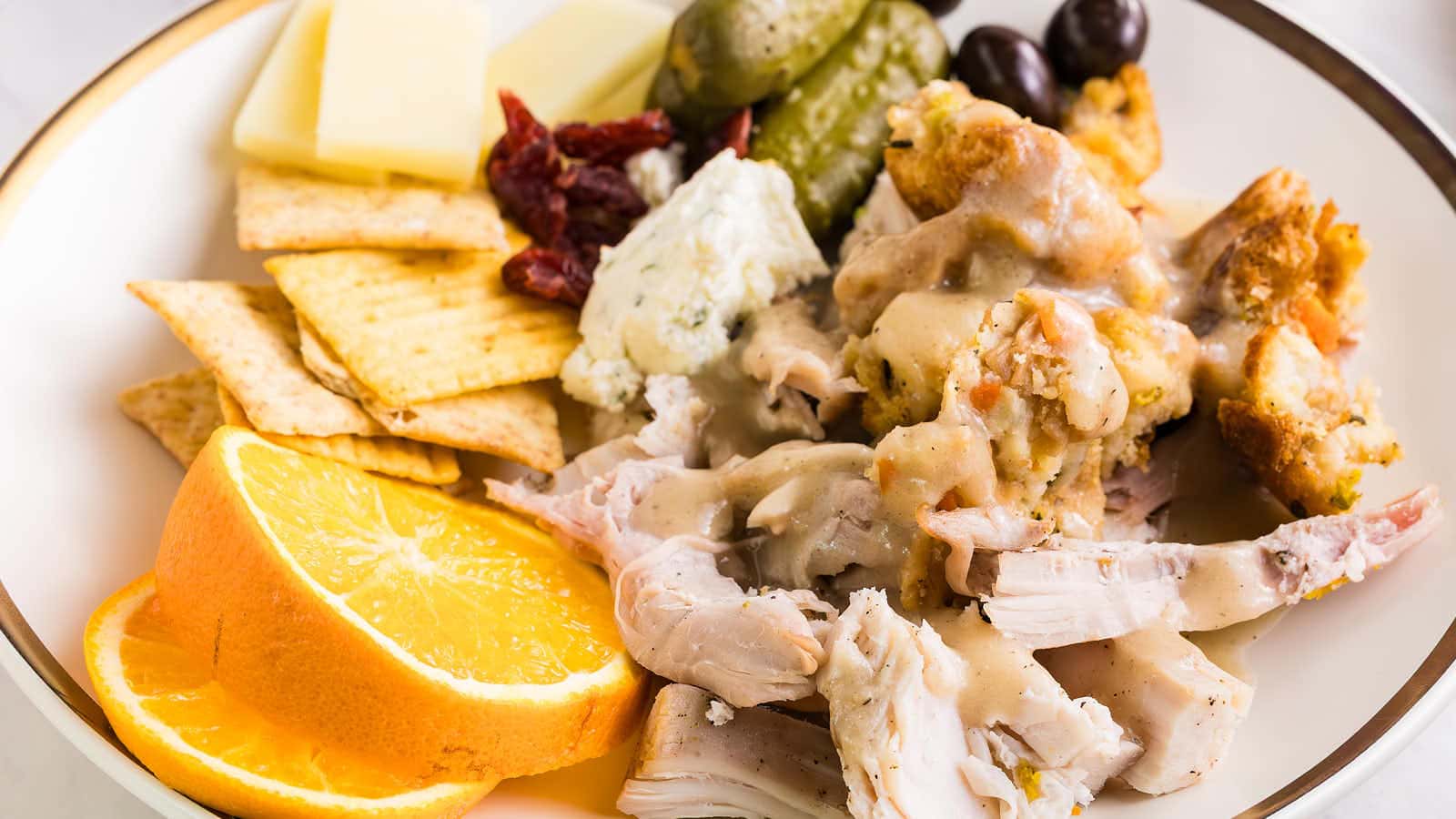Easy Thanksgiving Leftovers Charcuterie Board recipe by Cheerful Cook.