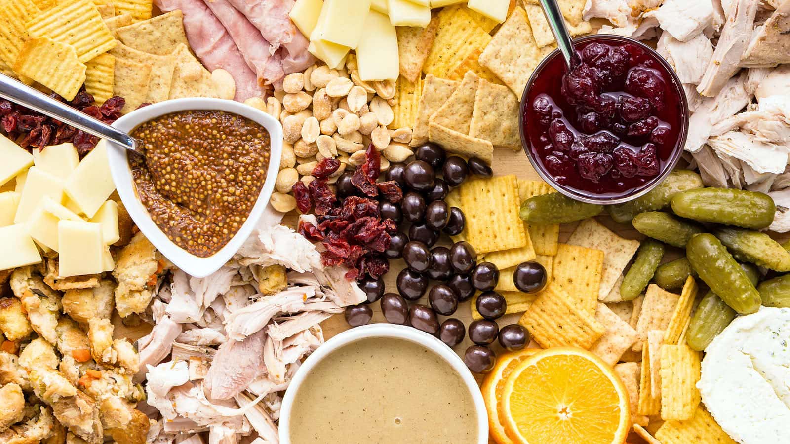 Easy Thanksgiving Leftovers Charcuterie Board recipe by Cheerful Cook.