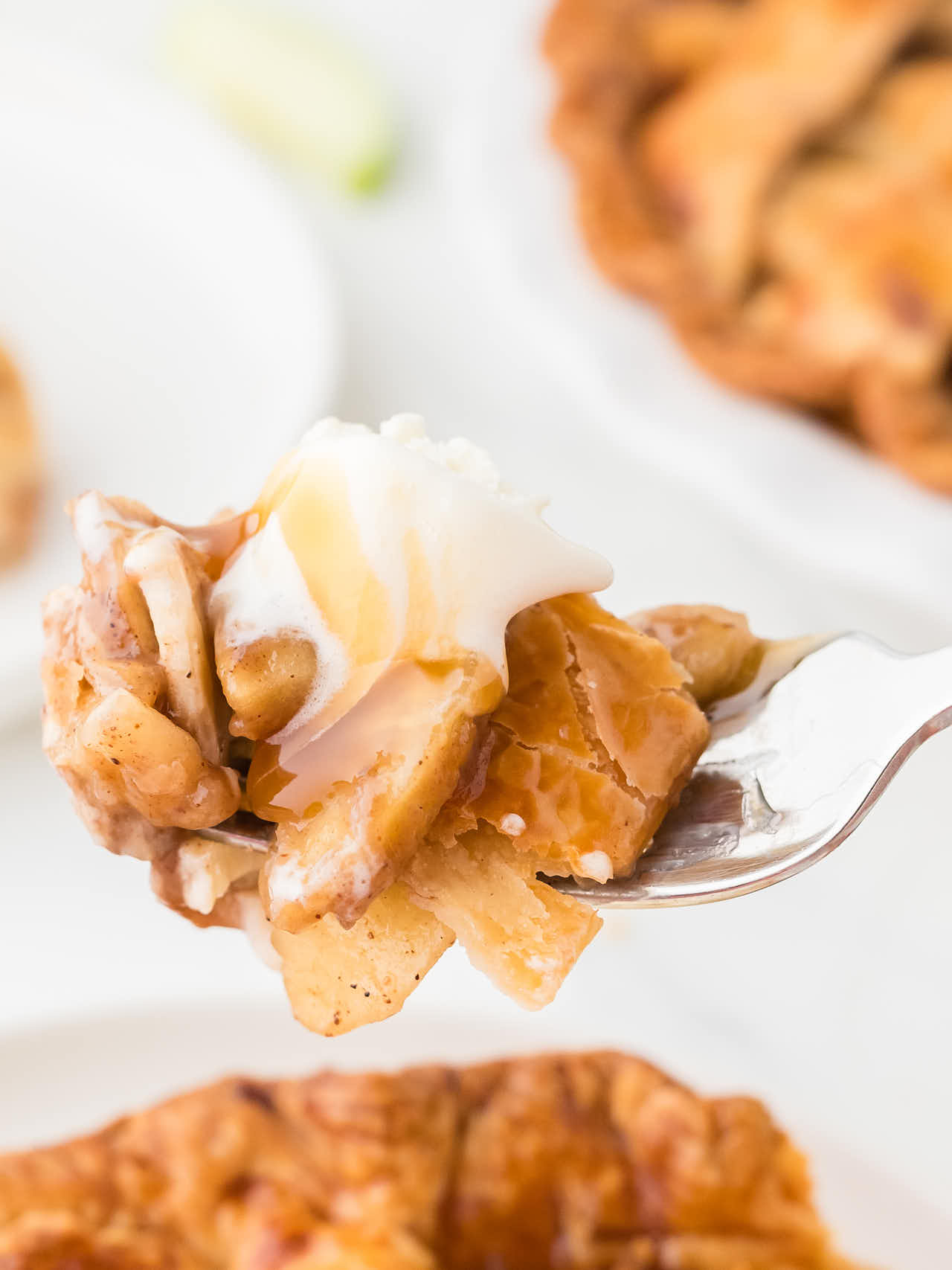 A forkful of Apple Pie.