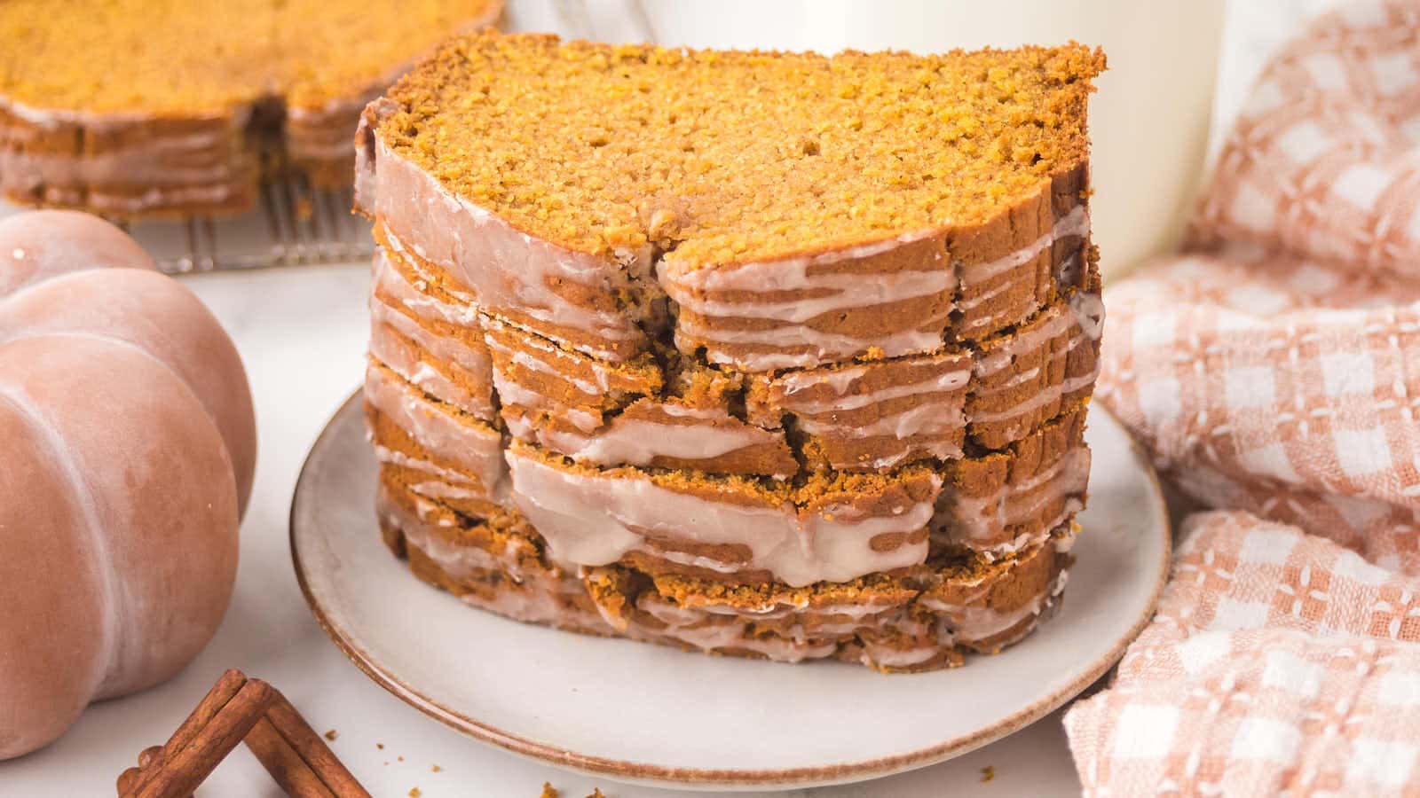 Pumpkin Bread with a Cinnamon Sugar Glaze recipe by Cheerful Cook.