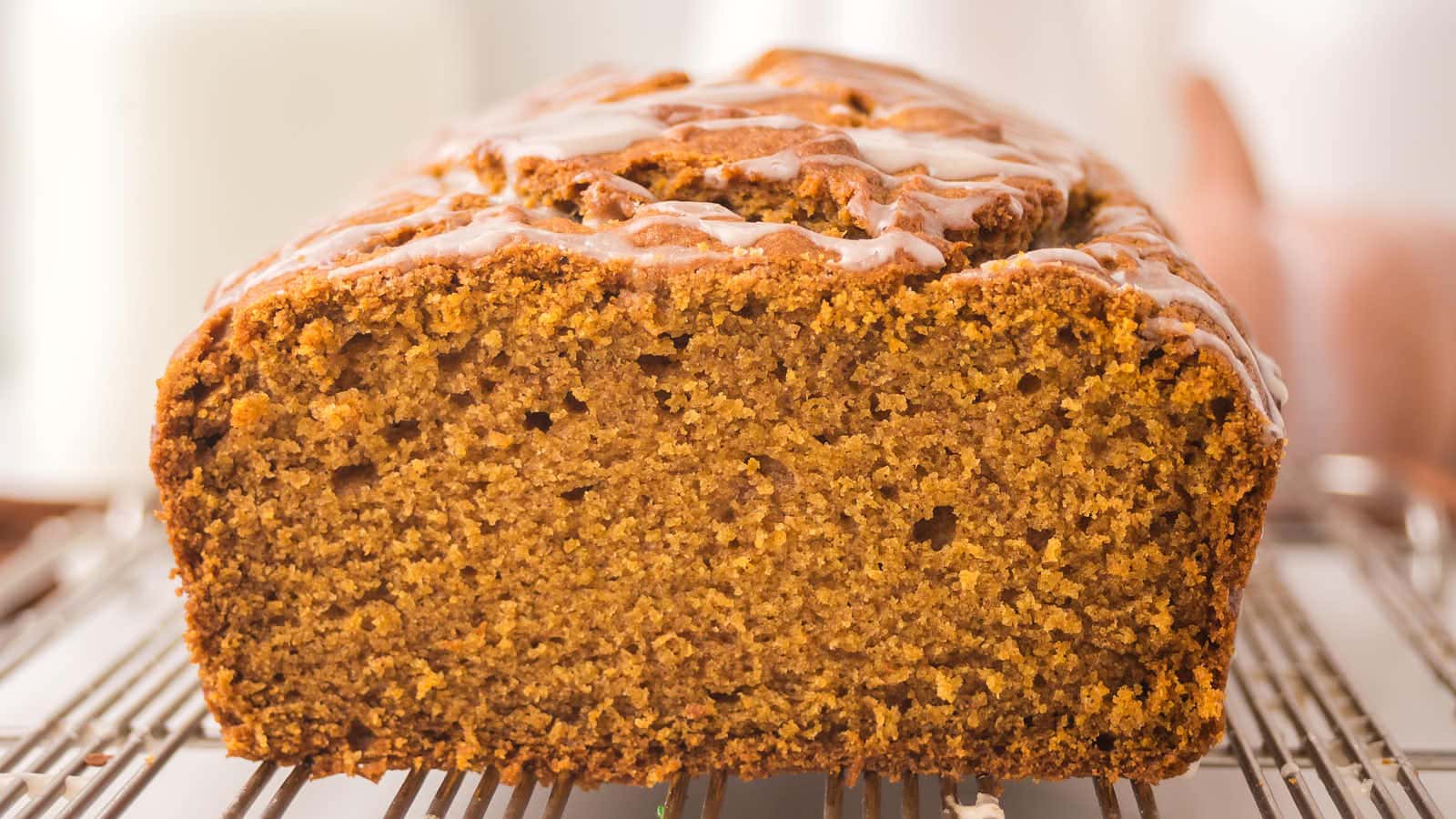 Pumpkin Bread with a Cinnamon Sugar Glaze recipe by Cheerful Cook.